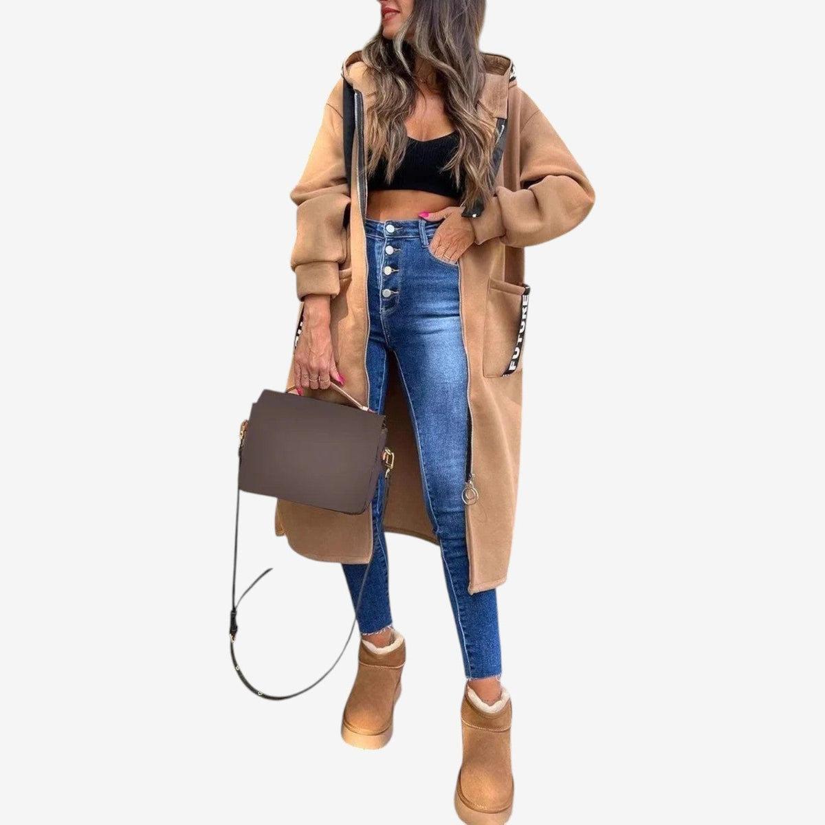 Farrah™ Oversized hettekåpe i lang lengde