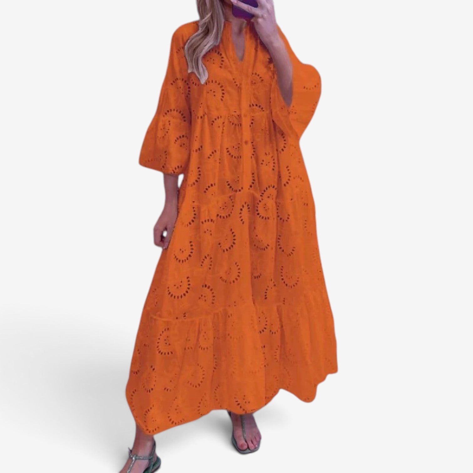 Vianne™ Maxikjole med blondedetaljer