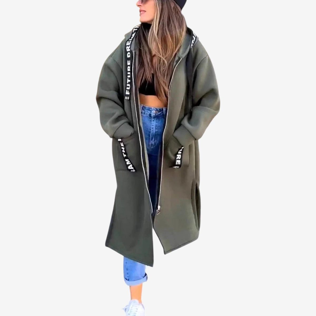 Farrah™ Oversized hettekåpe i lang lengde