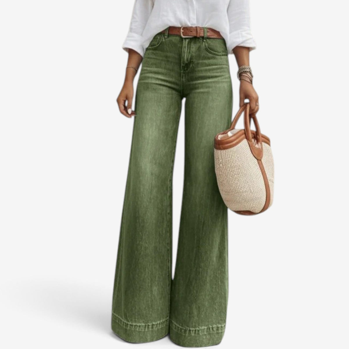 Macy™ Jeans med vide ben og utsvingede bukseben