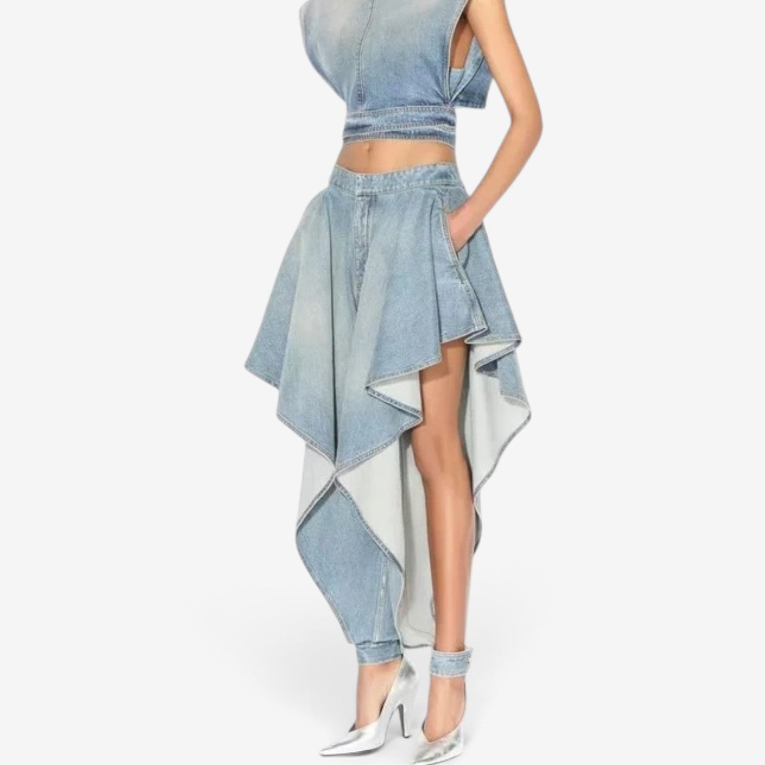 Vaine™ Asymmetrisk denimskjørt