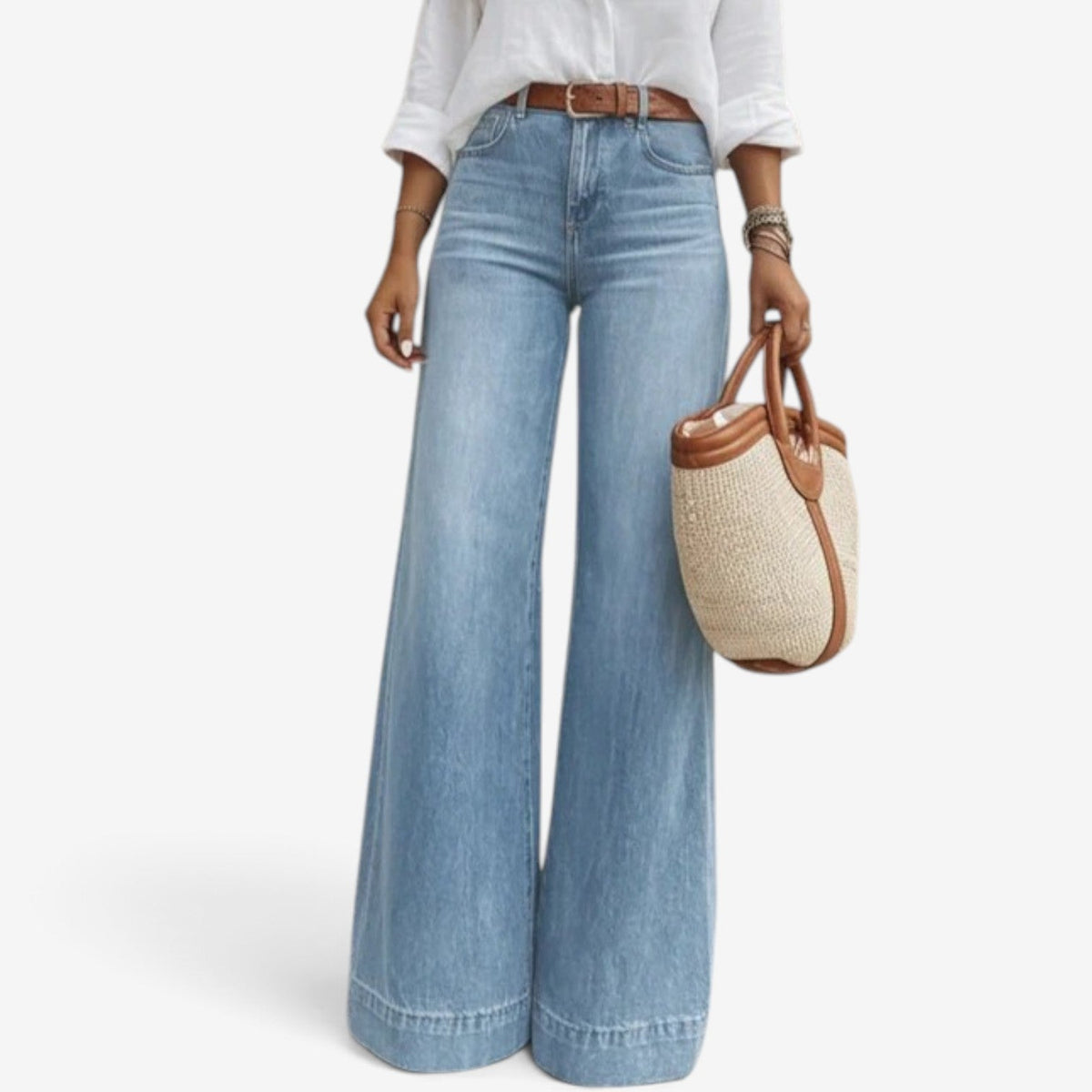 Macy™ Jeans med vide ben og utsvingede bukseben