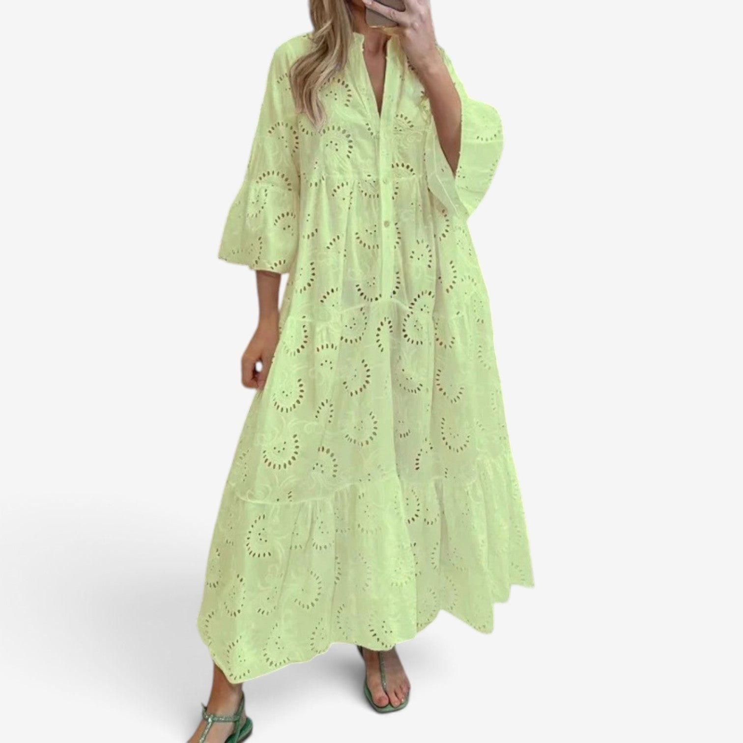 Vianne™ Maxikjole med blondedetaljer