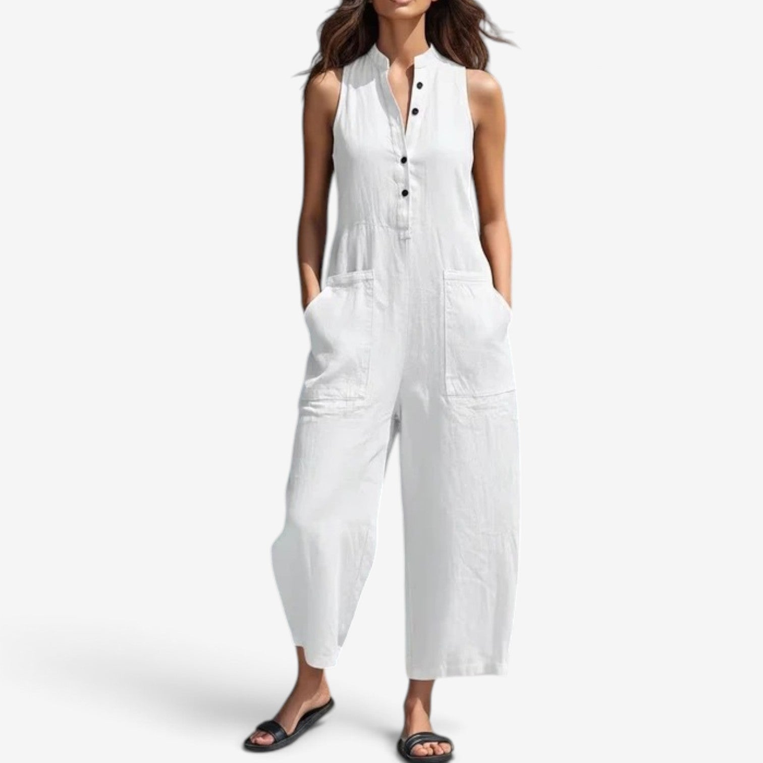Georgia™ Ermeløs jumpsuit med vide ben