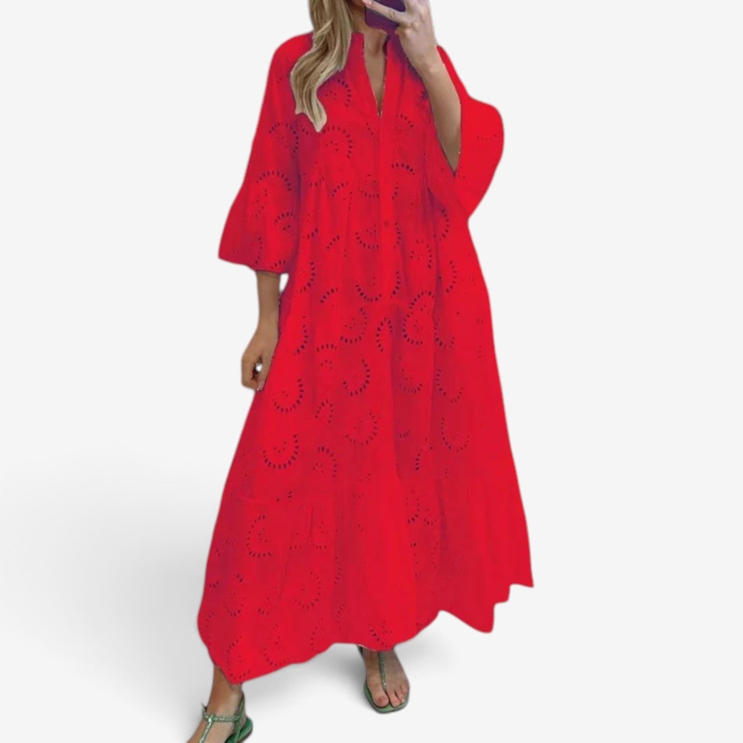 Vianne™ Maxikjole med blondedetaljer