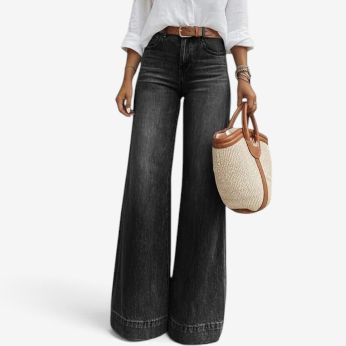 Macy™ Jeans med vide ben og utsvingede bukseben